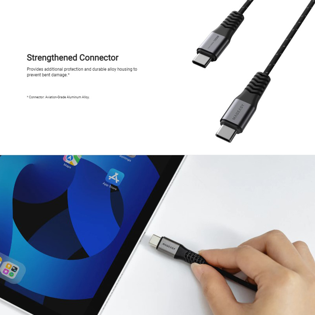 Cable Data USB Type C to C MagEasy Link Line PD 100W/60W Fast Charging