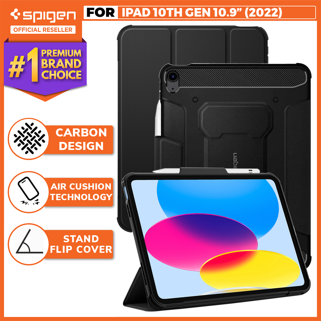 Spigen iPad 10.9" (2022) Rugged Armor Pro - Black ACS05417-1