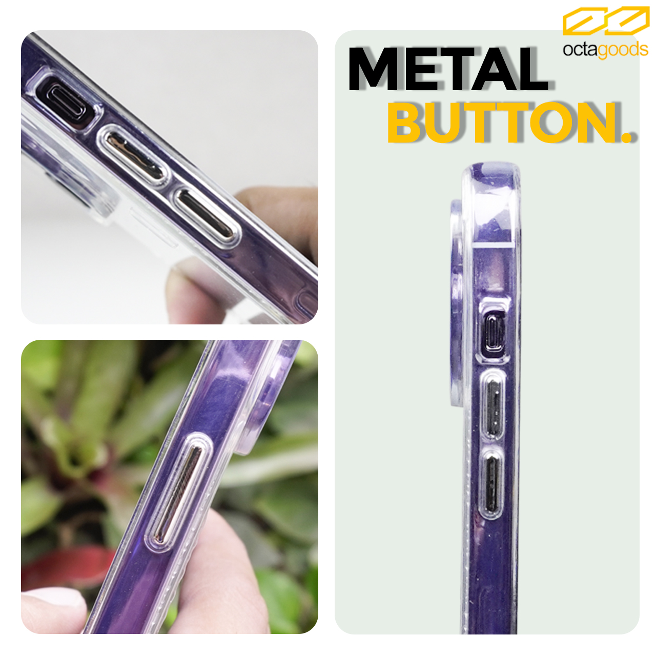 Case iPhone 14 Pro Max Plus OctaGoods Dual Tough Hybrid Clear Casing