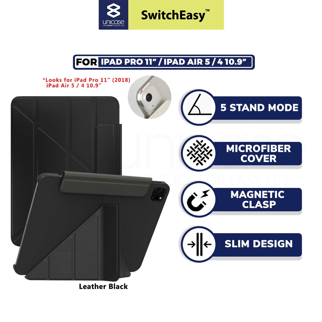 Case iPad Pro 11/Air 5/4 10.9 2022 SwitchEasy Origami Stand Flip Cover