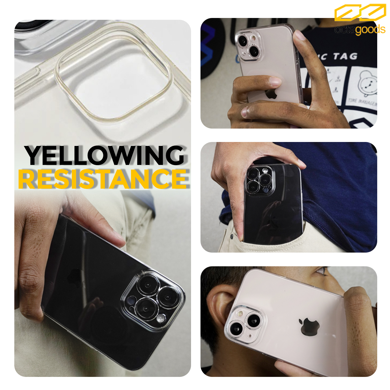 Case iPhone 13 Pro Max Mini Octagoods Crystal Slim Clear Hard Casing