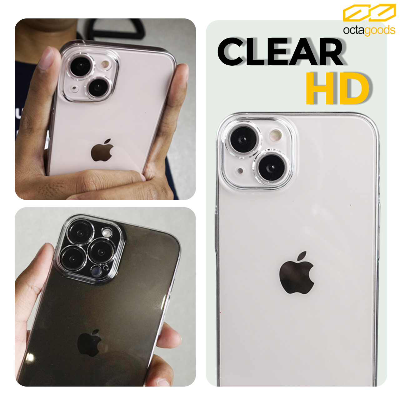 Case iPhone 13 Pro Max Mini Octagoods Crystal Slim Clear Hard Casing