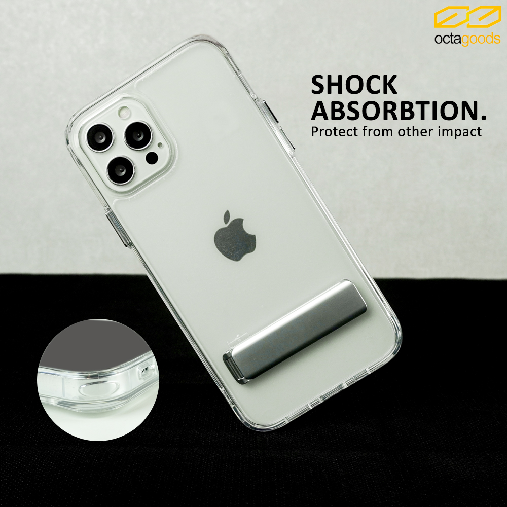 Case iPhone 13 Pro Max Mini Octagoods Hybrid S Clear Slim Stand Casing
