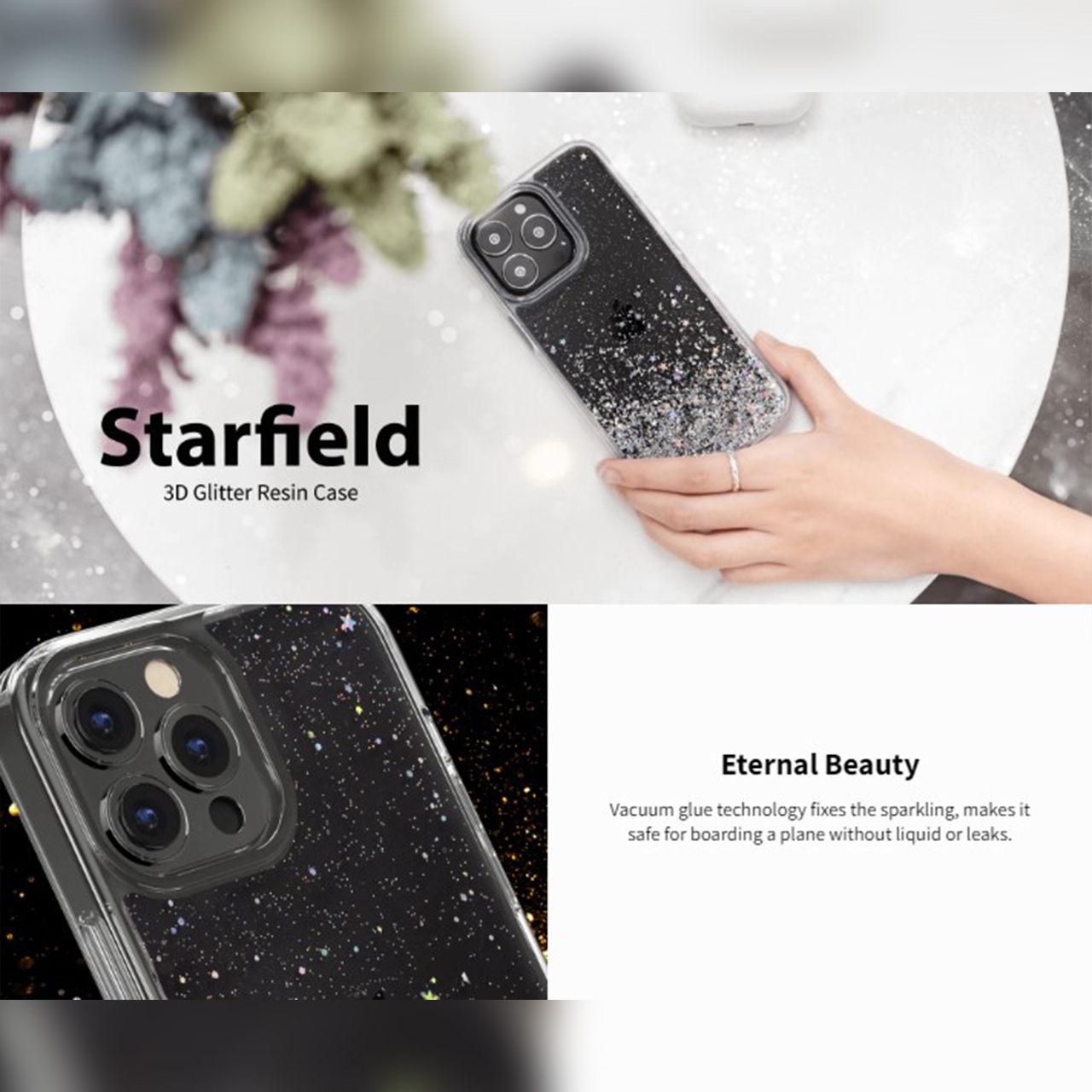 Case iPhone 13 Pro Max Mini SwitchEasy Starfield Gliter Hybrid Casing
