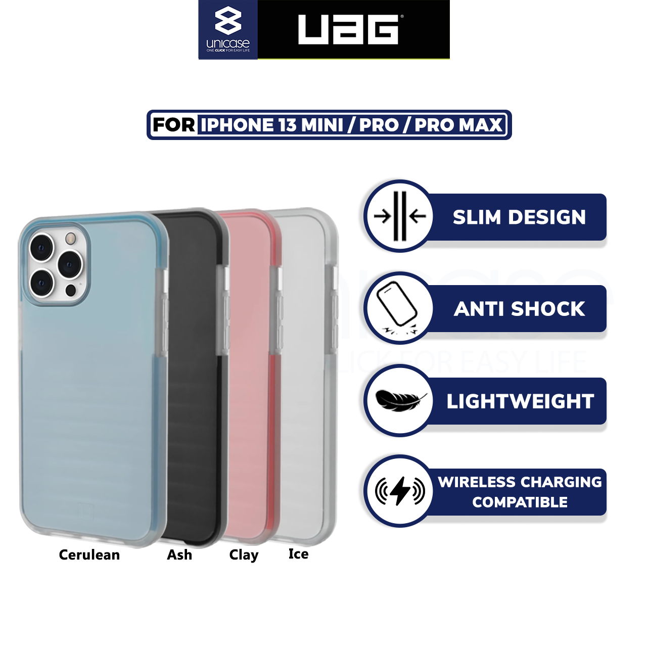 Case iPhone 13 Pro Max Mini UAG U Wave Slim Anti Crack Hybrid Casing