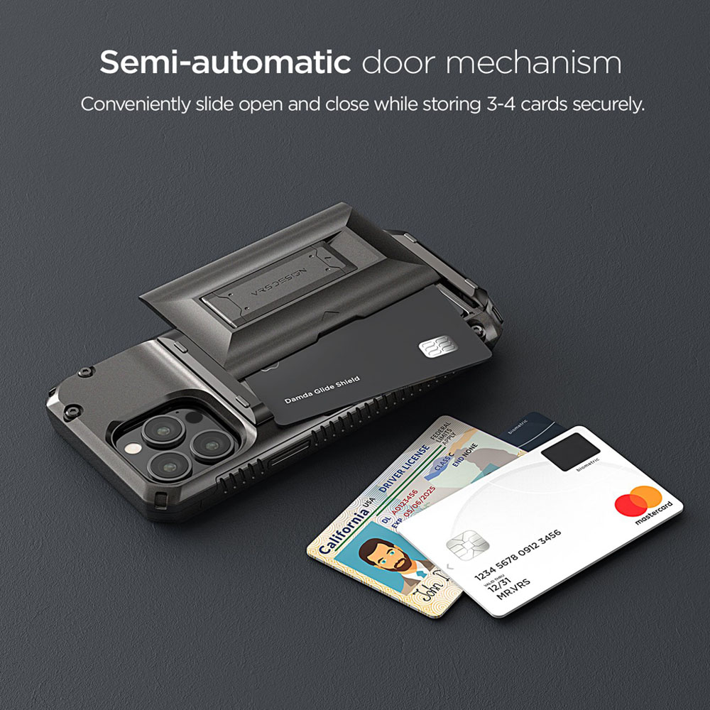 Case iPhone 13 Pro Max Mini VRS Damda Glide Hybrid Card Slot Stand
