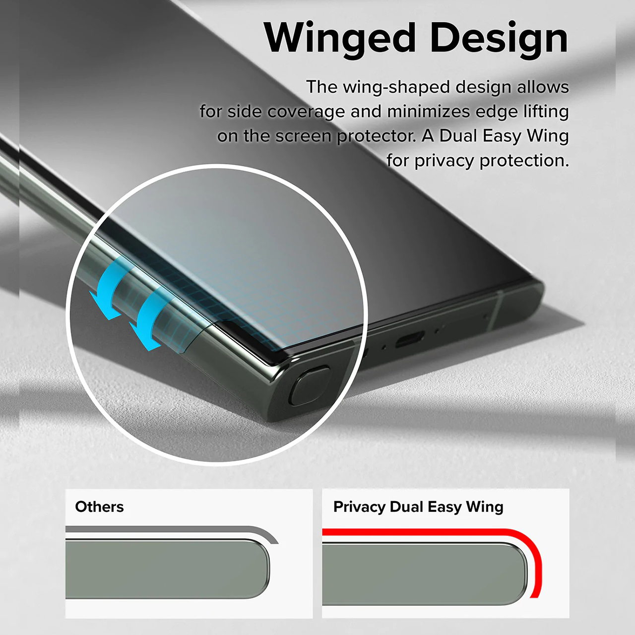 Screen Protector Samsung Galaxy S23 Ultra Plus Ringke Dual Easy Wing
