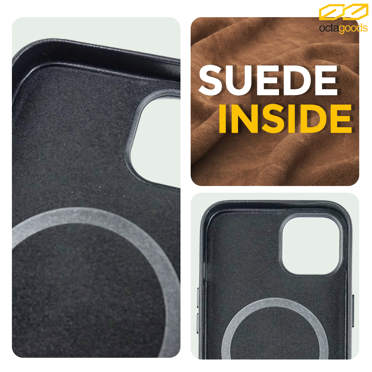 Case iPhone 13 Pro Max Mini Octagoods Leather MagSafe Premium Casing