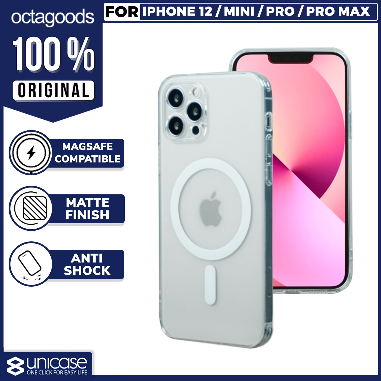 Case iPhone 12 Pro Max Mini  Octagoods Dual Frosted MagSafe V2 Casing