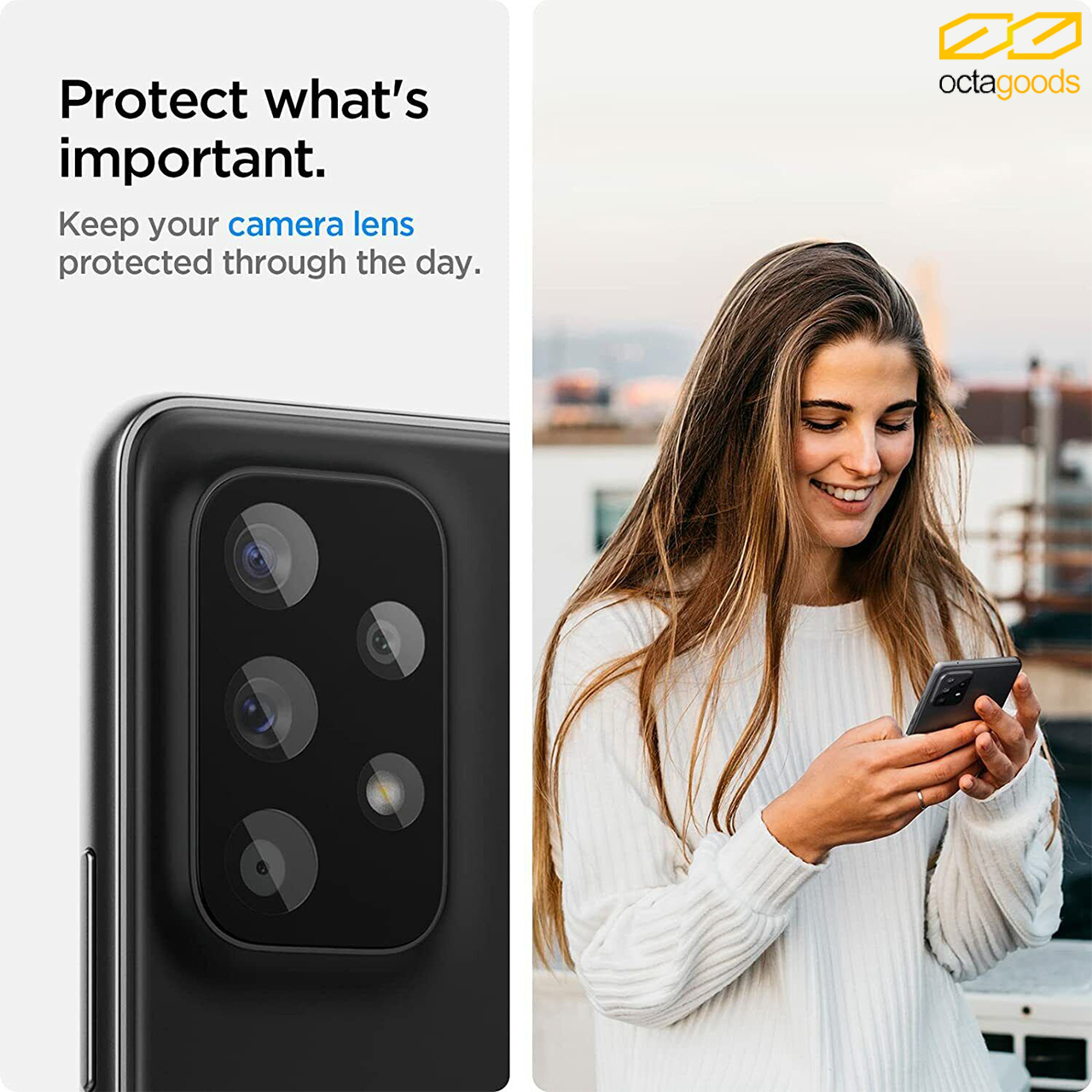 Camera Lens Protector Samsung Galaxy A73/A53/A33 Octagoods Clear Glass