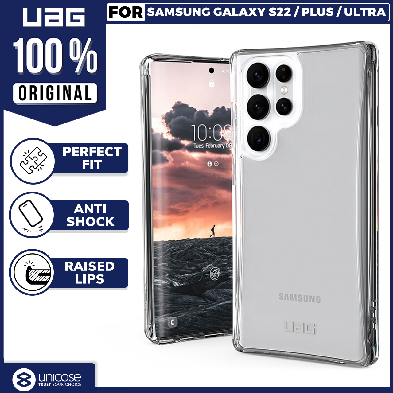 Case Samsung Galaxy S22 Ultra Plus 5G UAG Plyo Hybrid Clear Casing
