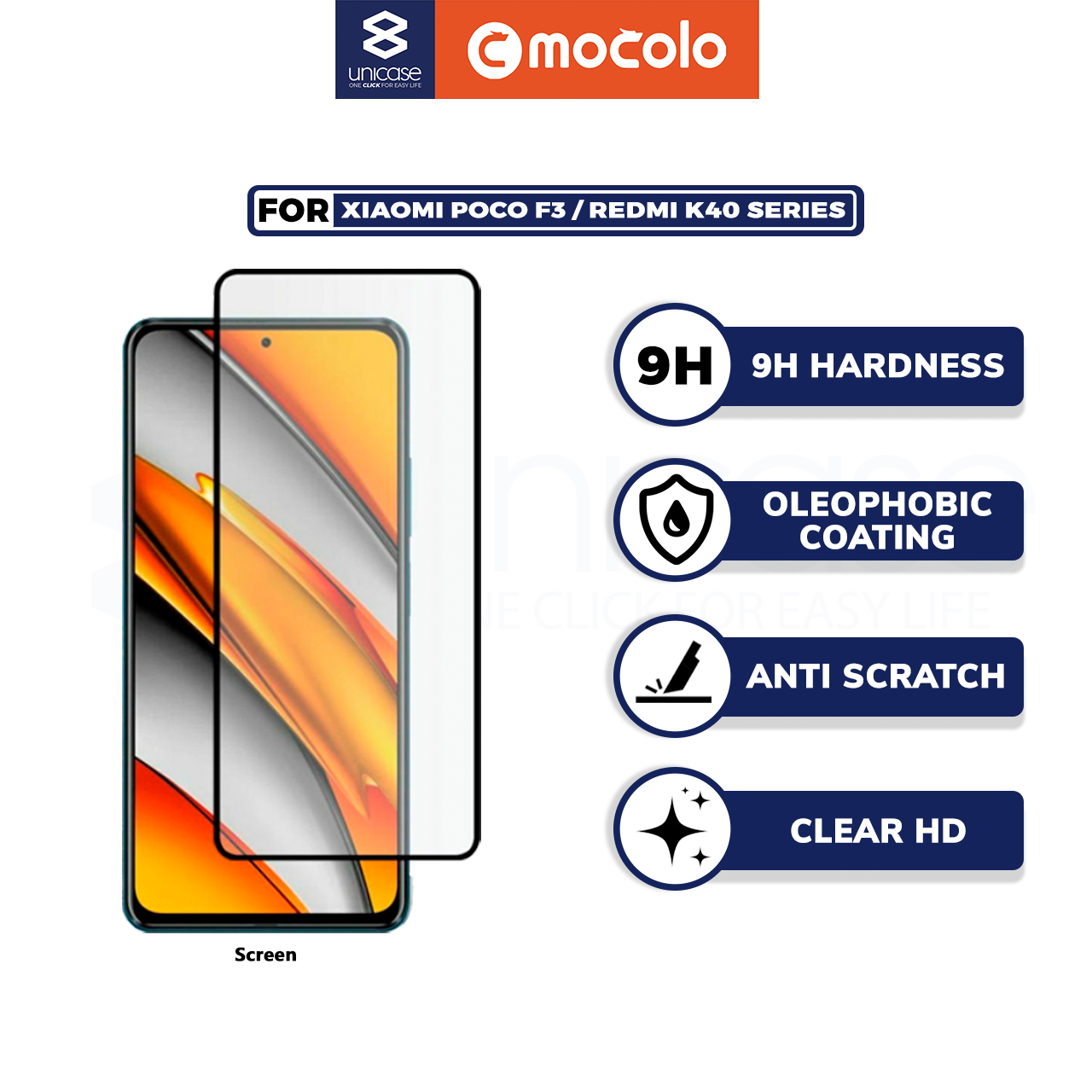 Tempered Glass Lens Xiaomi Poco F3 / Redmi K40 Mocolo Full Cover