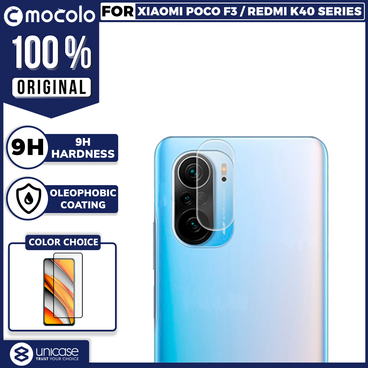 Tempered Glass Lens Xiaomi Poco F3 / Redmi K40 Mocolo Full Cover