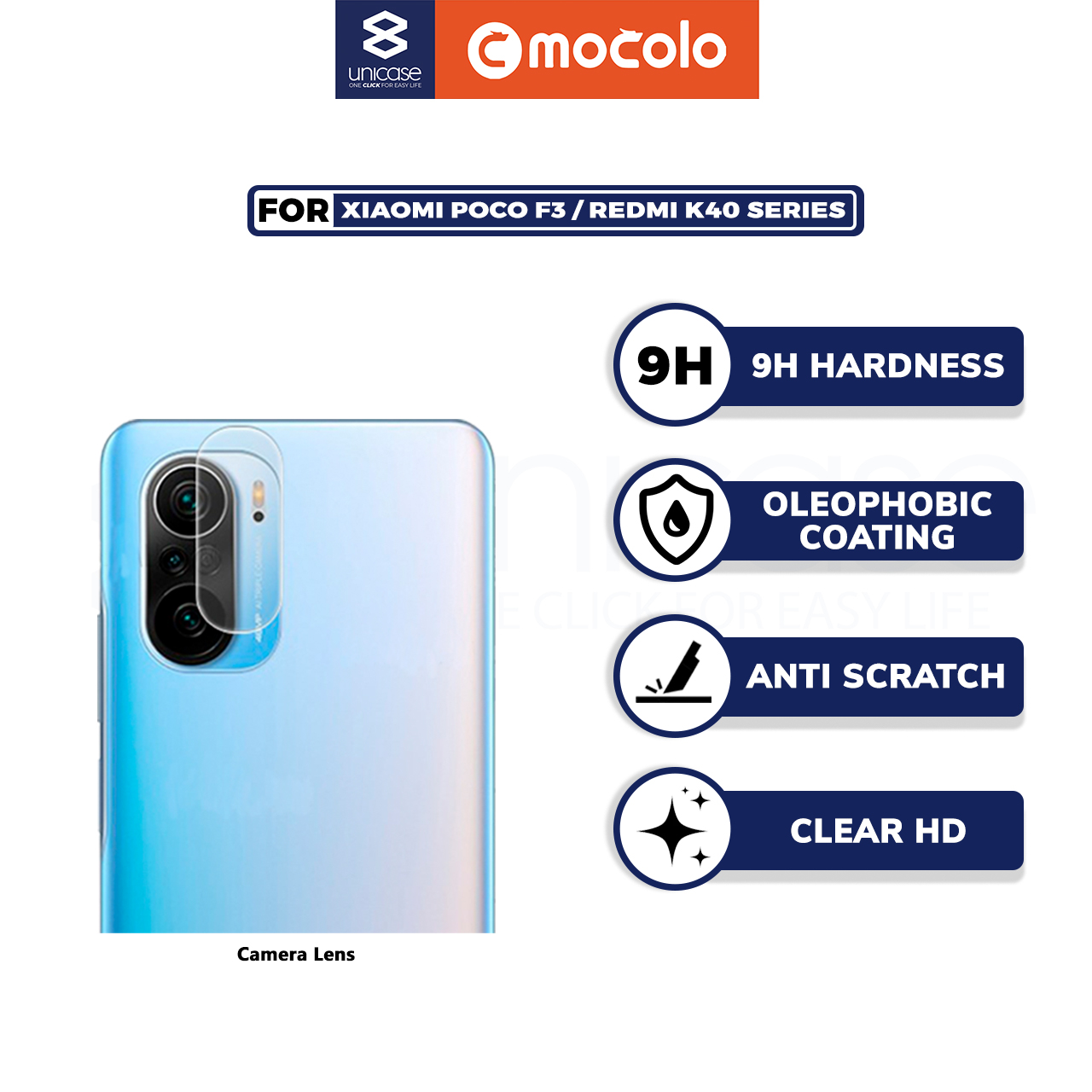 Tempered Glass Lens Xiaomi Poco F3 / Redmi K40 Mocolo Full Cover