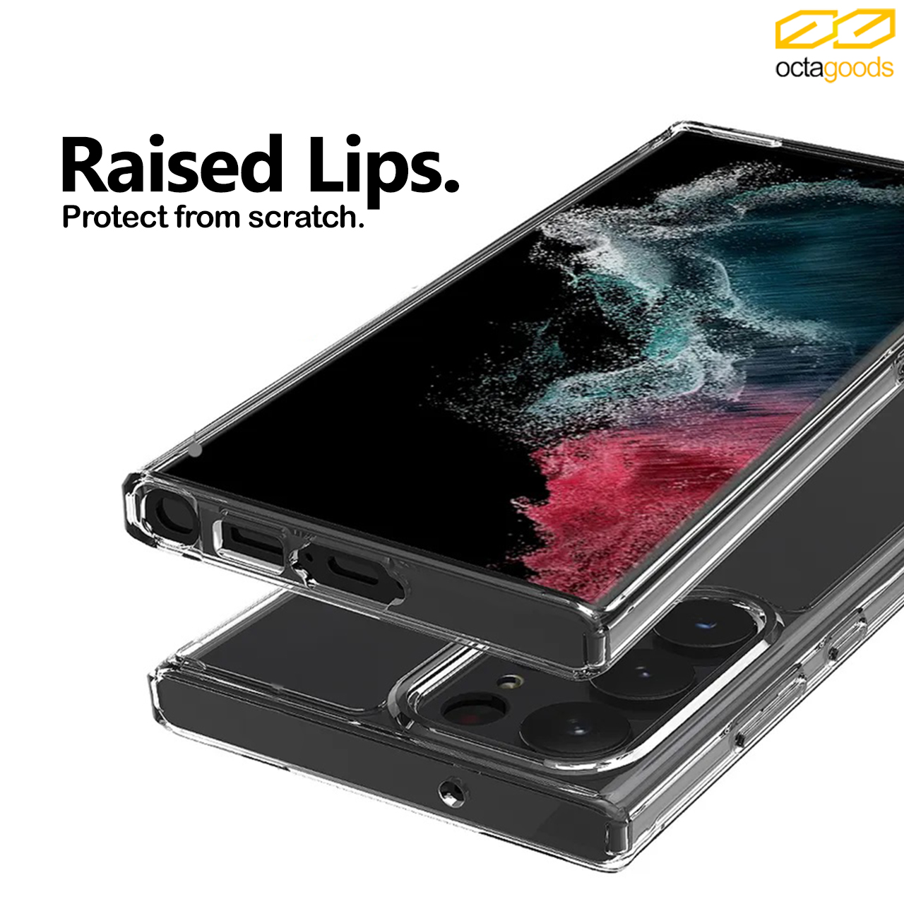 Case Samsung Galaxy S23 Ultra Plus OctaGoods Dual Tough Clear X Casing