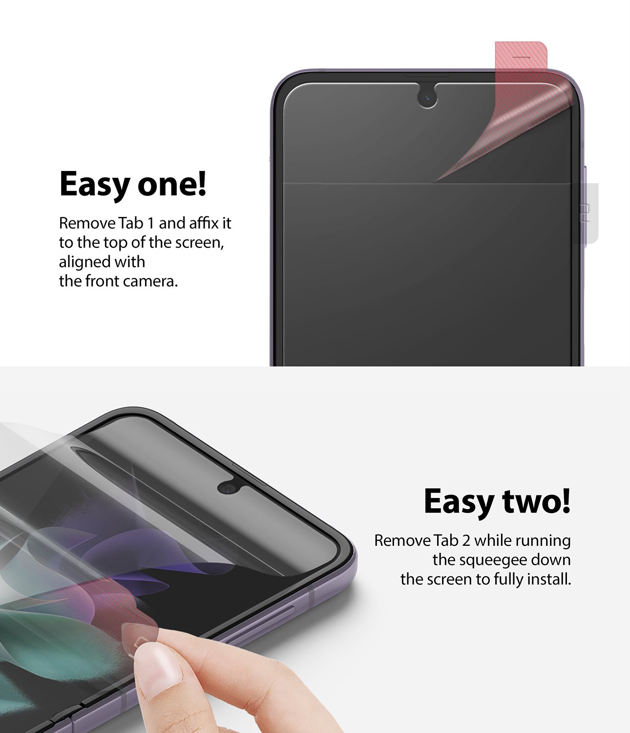 Ringke Galaxy Z Flip 3 Screen Protector Full Cover (2Pack) - Clear S19P043