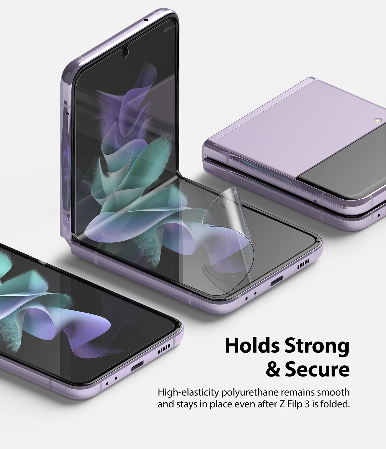 Ringke Galaxy Z Flip 3 Screen Protector Full Cover (2Pack) - Clear S19P043