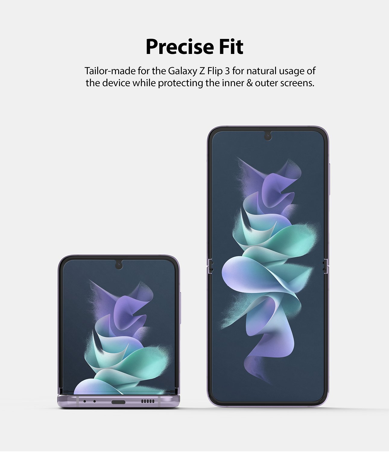 Ringke Galaxy Z Flip 3 Screen Protector Full Cover (2Pack) - Clear S19P043