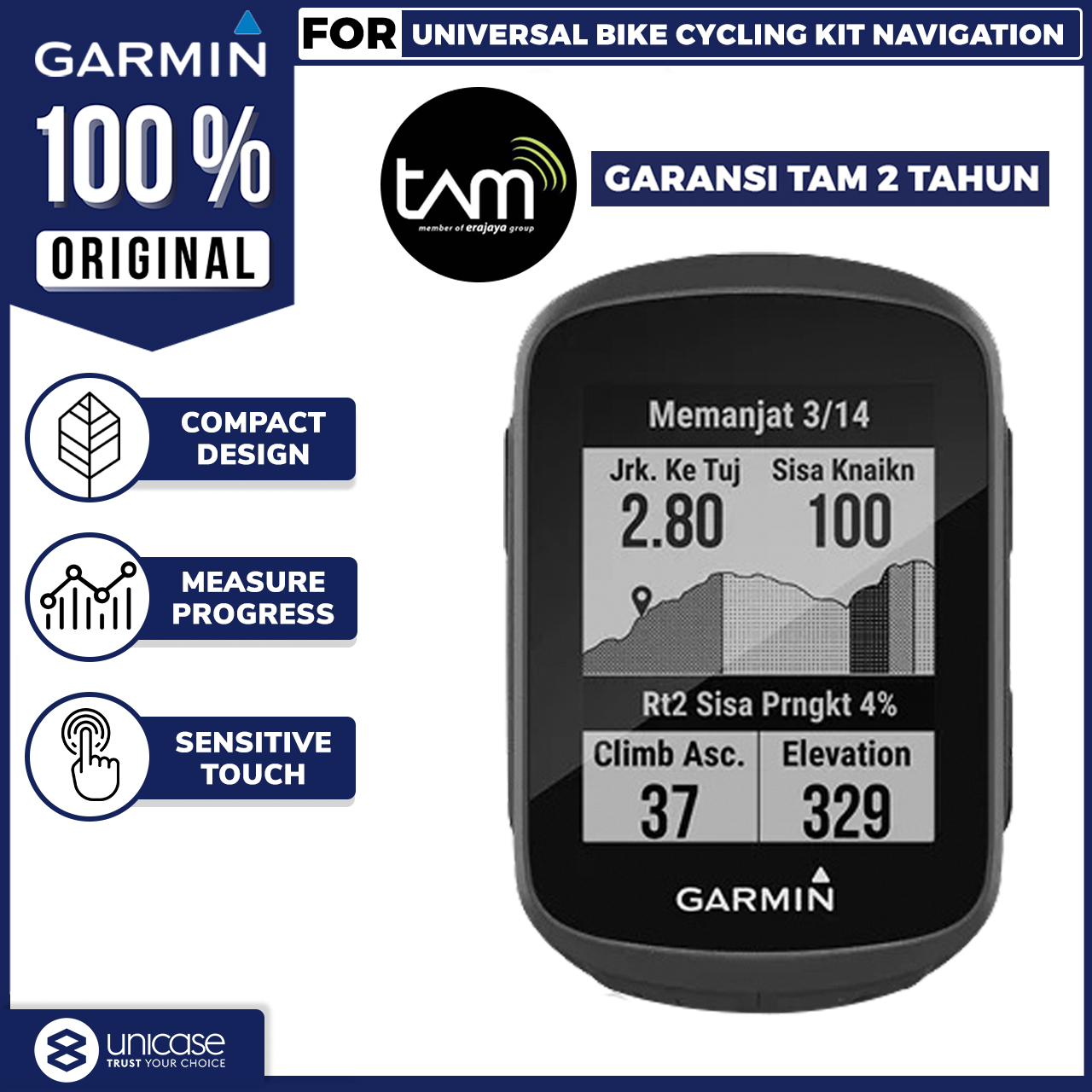 GPS Sepeda Garmin 130 Plus Bundle Bike Cycling Kit Navigation Original