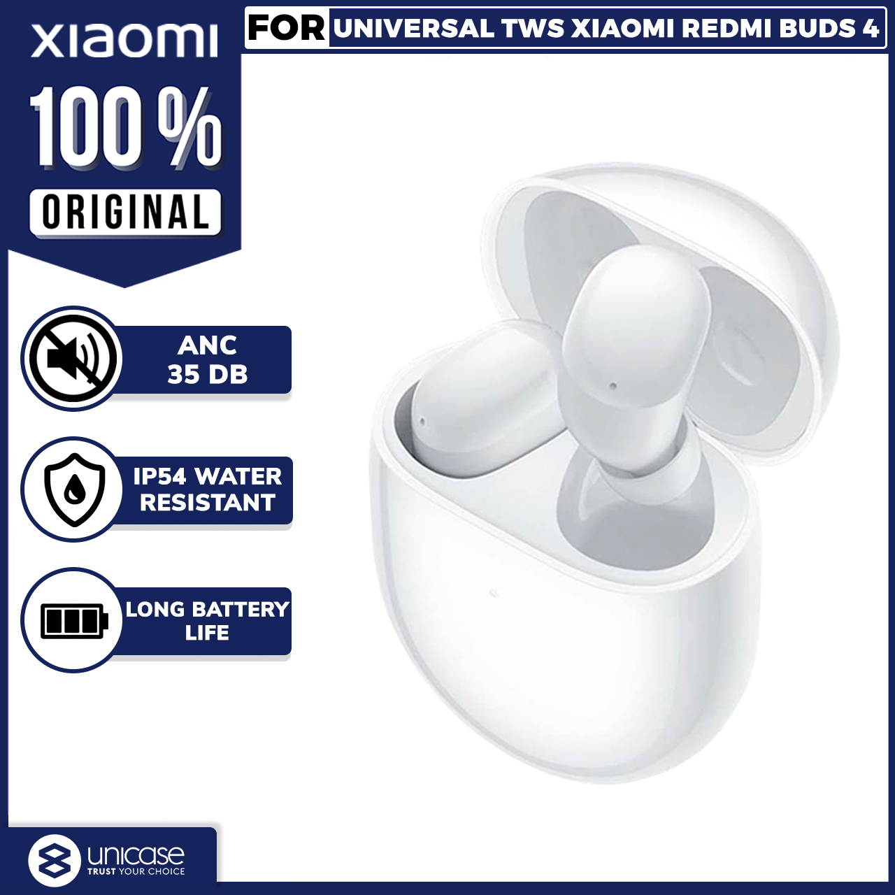 TWS Xiaomi Redmi Buds 4 Wireless Earphone Headset Bluetooth Earbuds