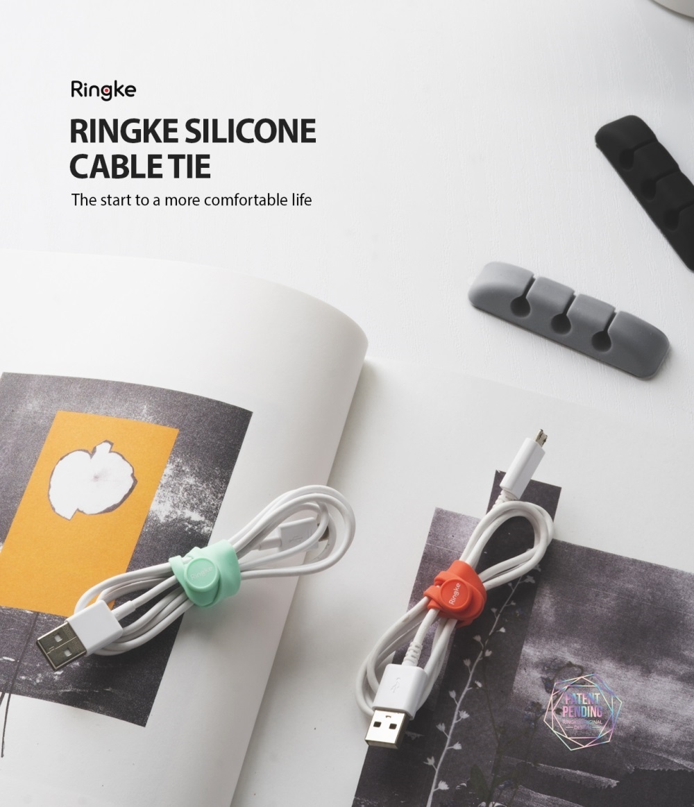 Cable Ties Ringke Silicone Cable Ties Strap Holder Pengikat Kabel