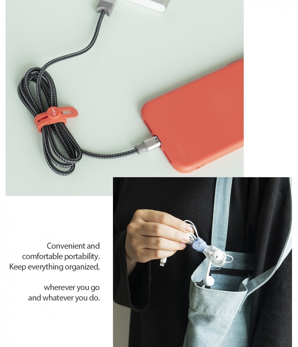 Cable Ties Ringke Silicone Cable Ties Strap Holder Pengikat Kabel