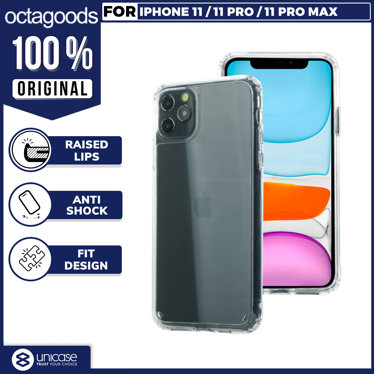 Case iPhone 11 Pro / Max / 11 OCTAGUARD Anti Shock Crack Clear Casing