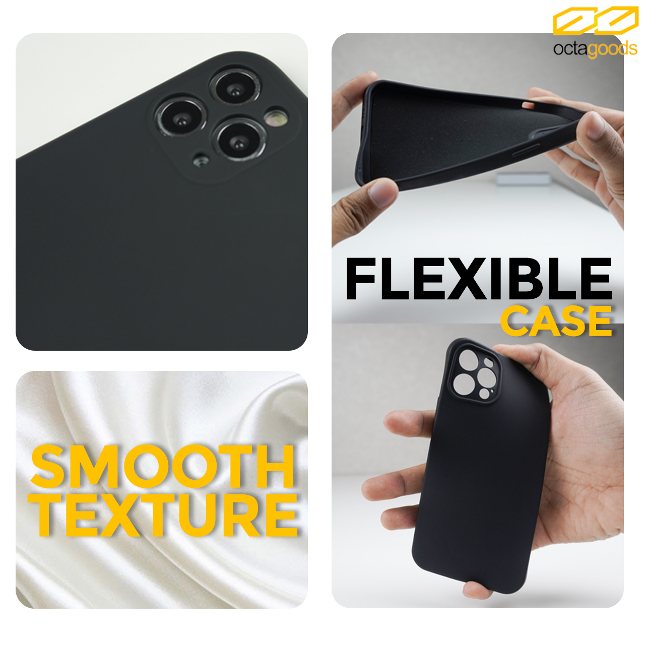 Case iPhone 11 Pro Max Octagoods Camera Silicone Cover Softcase Casing