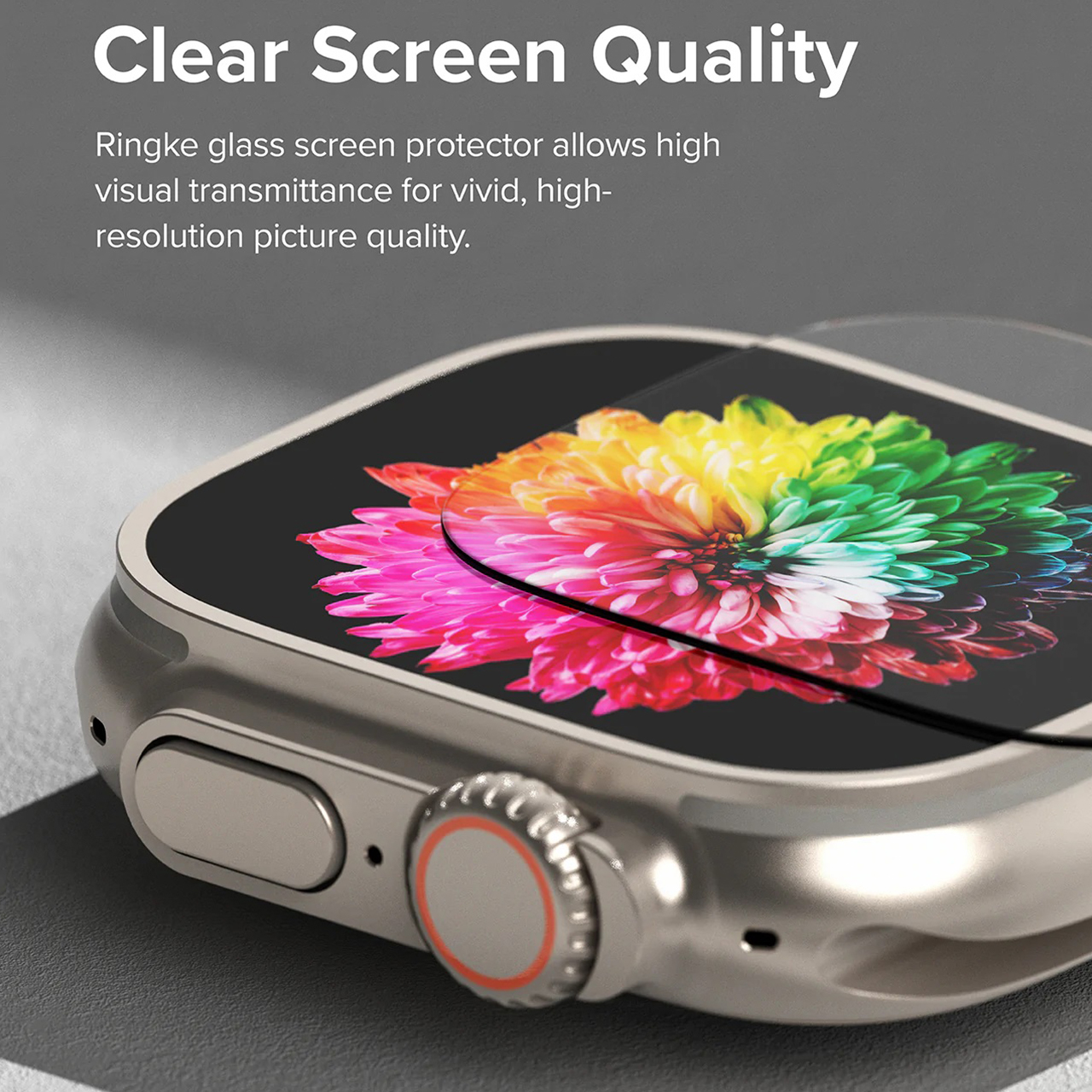 Tempered Glass Apple Watch Ultra 2 49mm Ringke ID Slim Clear Cover 9H