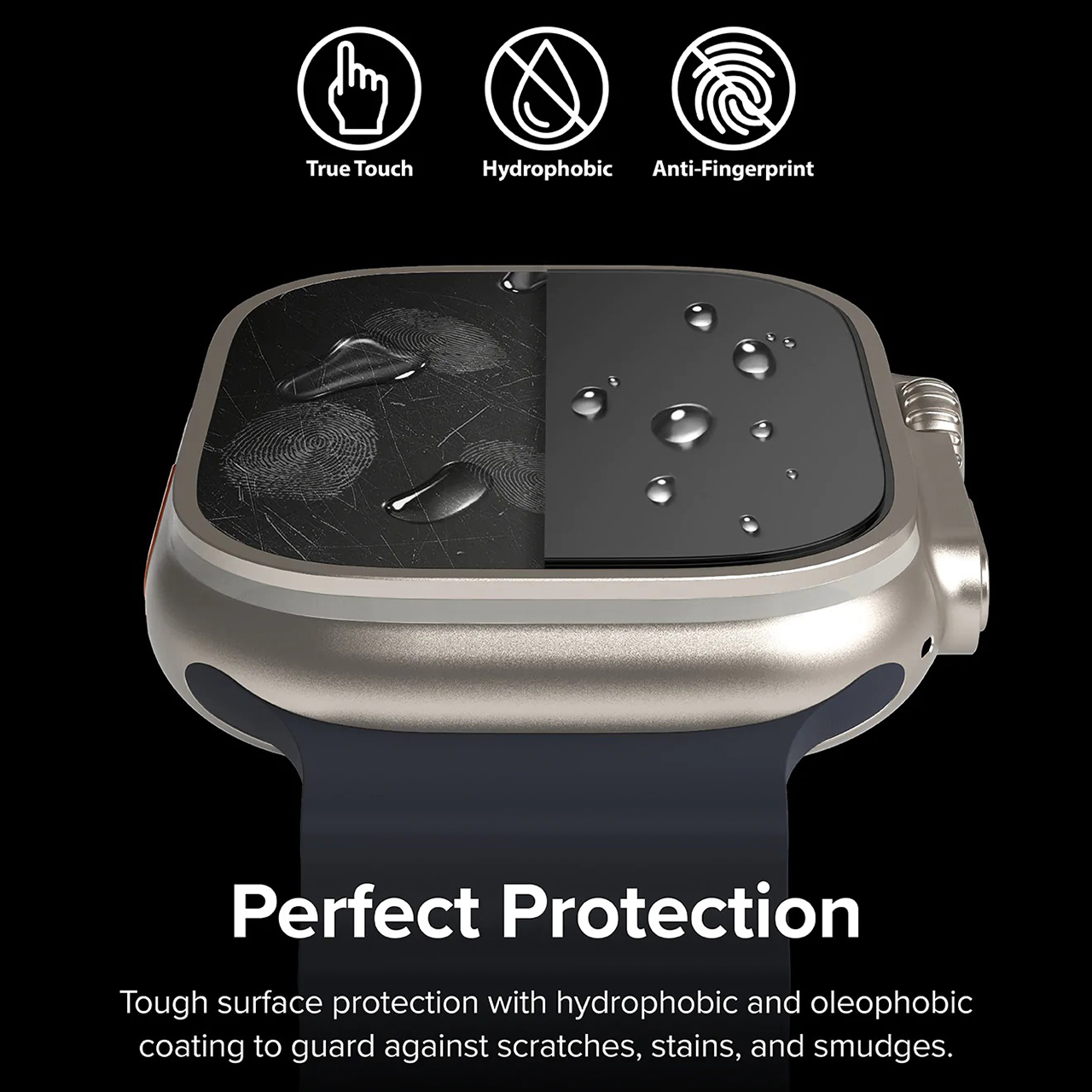 Tempered Glass Apple Watch Ultra 2 49mm Ringke ID Slim Clear Cover 9H