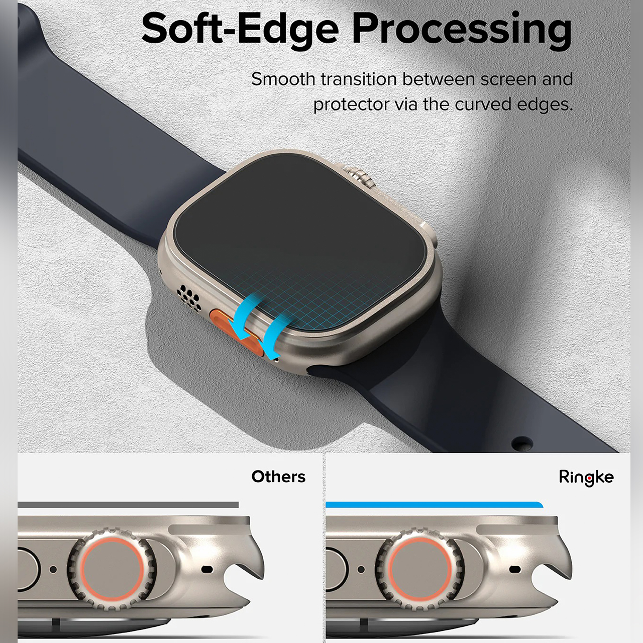 Tempered Glass Apple Watch Ultra 2 49mm Ringke ID Slim Clear Cover 9H