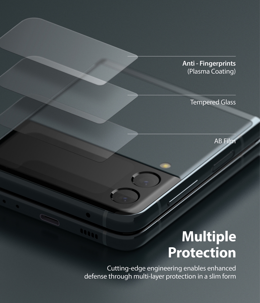 Tempered Glass Depan Galaxy Z Flip 3 Ringke ID Cover Display Protector