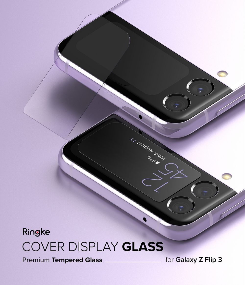 Tempered Glass Depan Galaxy Z Flip 3 Ringke ID Cover Display Protector