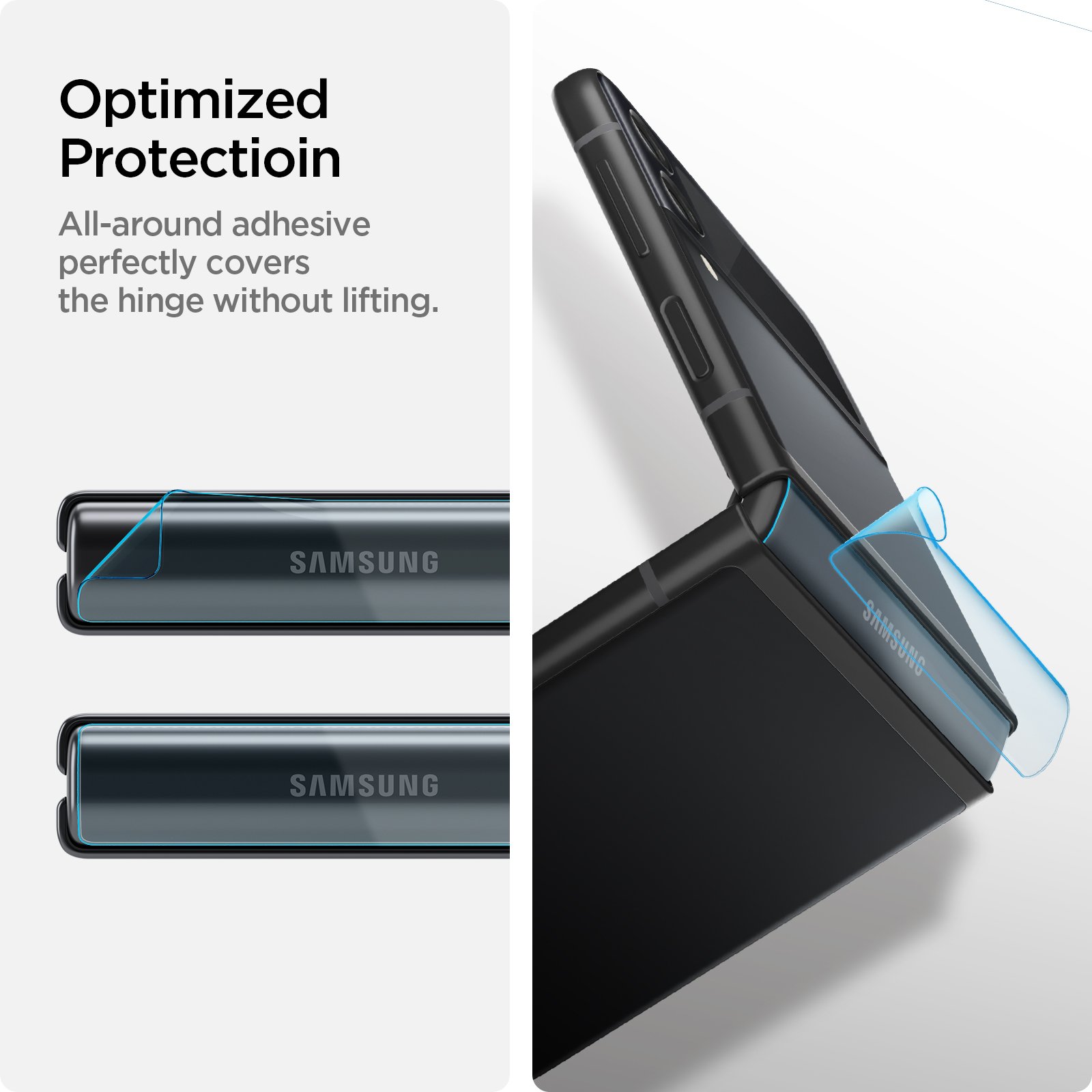 Spigen Galaxy Z Flip 3 Camera Lens Protector + Neo Flex Hinge Protector Film 2 Pack GlastR Optik - Black AGL03155