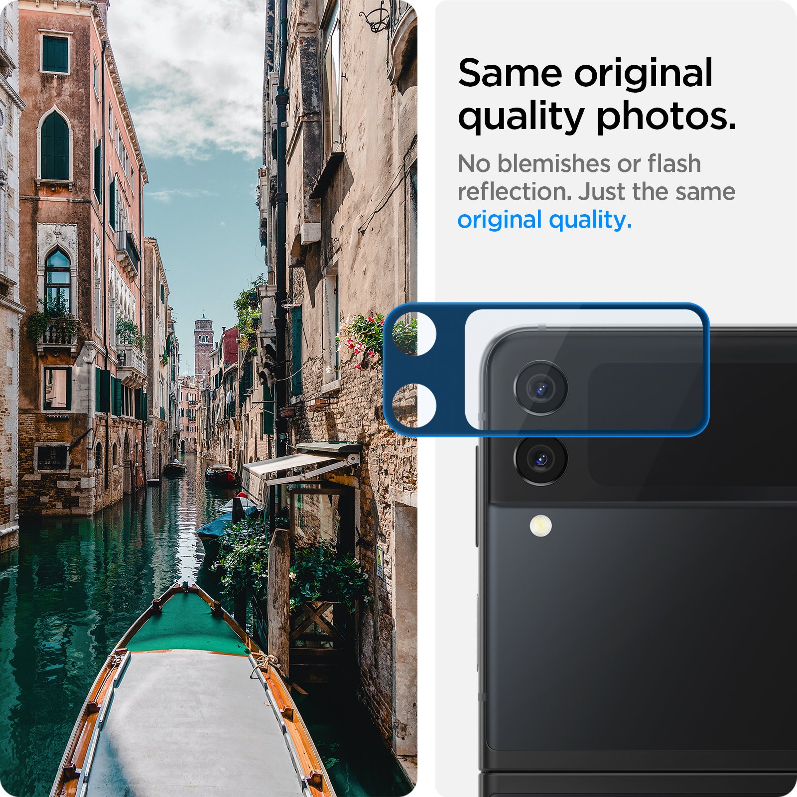 Spigen Galaxy Z Flip 3 Camera Lens Protector + Neo Flex Hinge Protector Film 2 Pack GlastR Optik - Black AGL03155