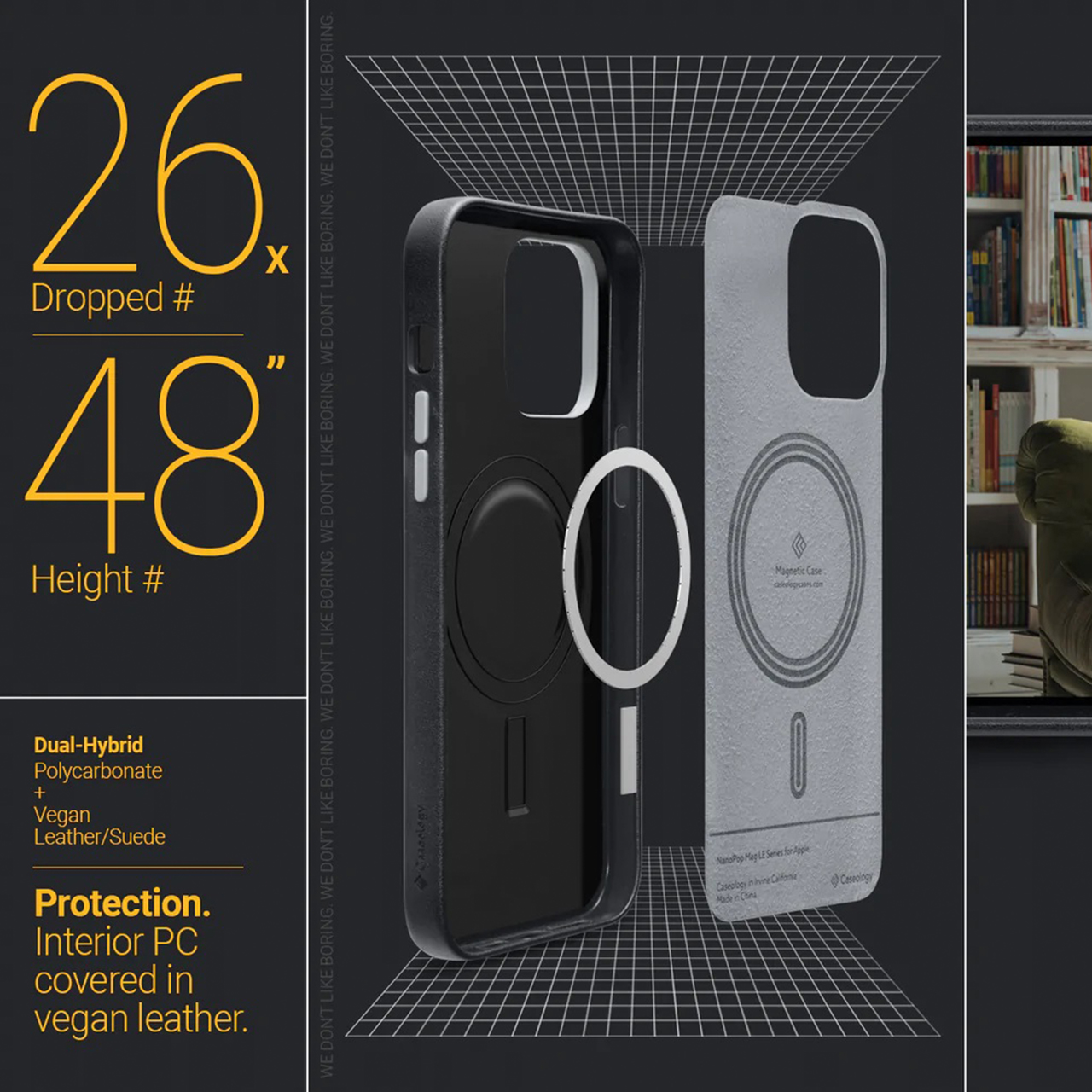 Case iPhone 14 Pro Max Plus Caseology Nano Pop Leather MagSafe Casing