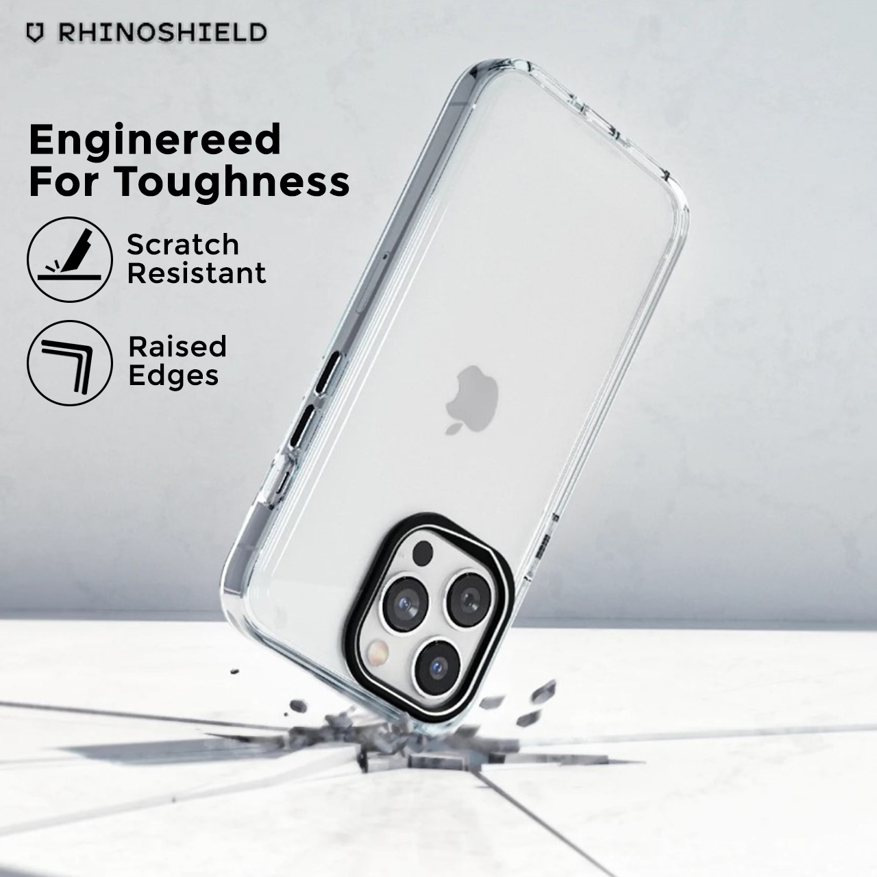 Case iPhone 14 Pro Max Plus RhinoShield Clear Anti Crack Hard Casing