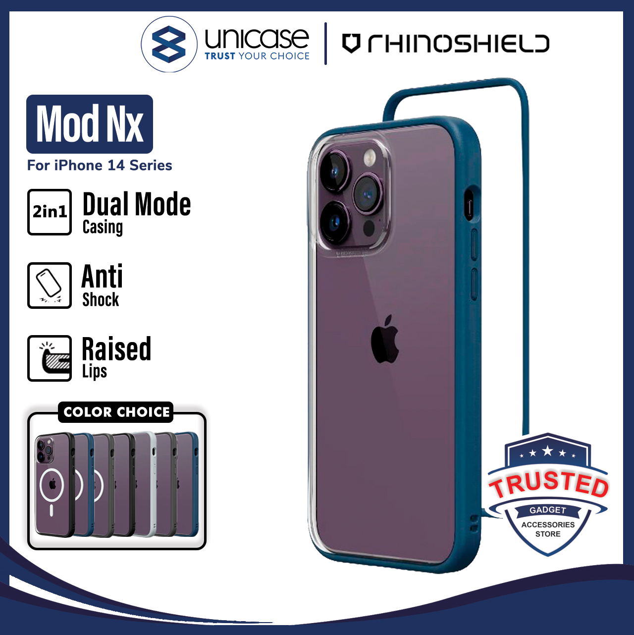 Case iPhone 14 Pro Max Plus Rhinoshield Mod NX Hybrid Clear Bumper
