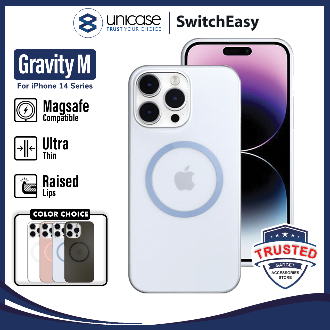Case iPhone 15/ 14 Pro Max Plus SwitchEasy Gravity M Magsafe Casing