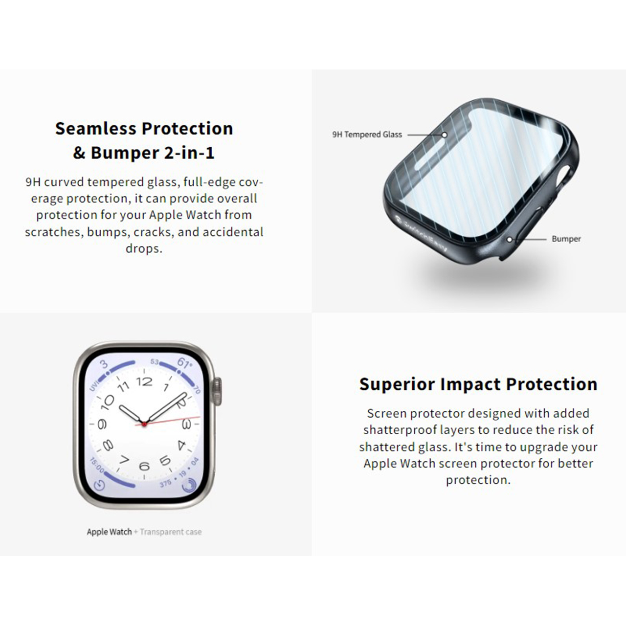 Case Apple Watch Ultra 49mm SwitchEasy Hybrid Tempered Glass 360 Cover