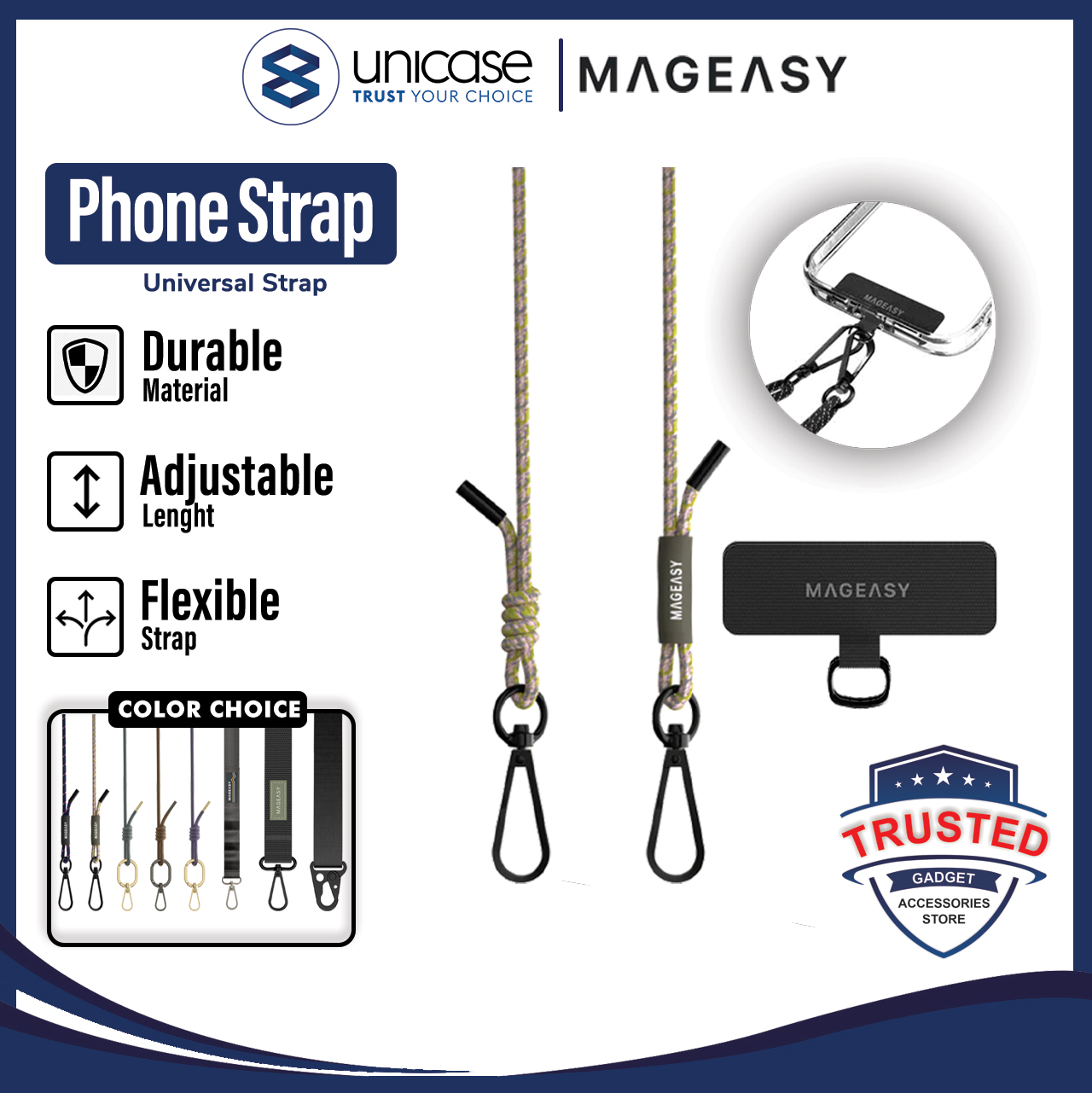 Strap Tali Gantungan HP MagEasy Body Lanyard Handphone ID Card Camera