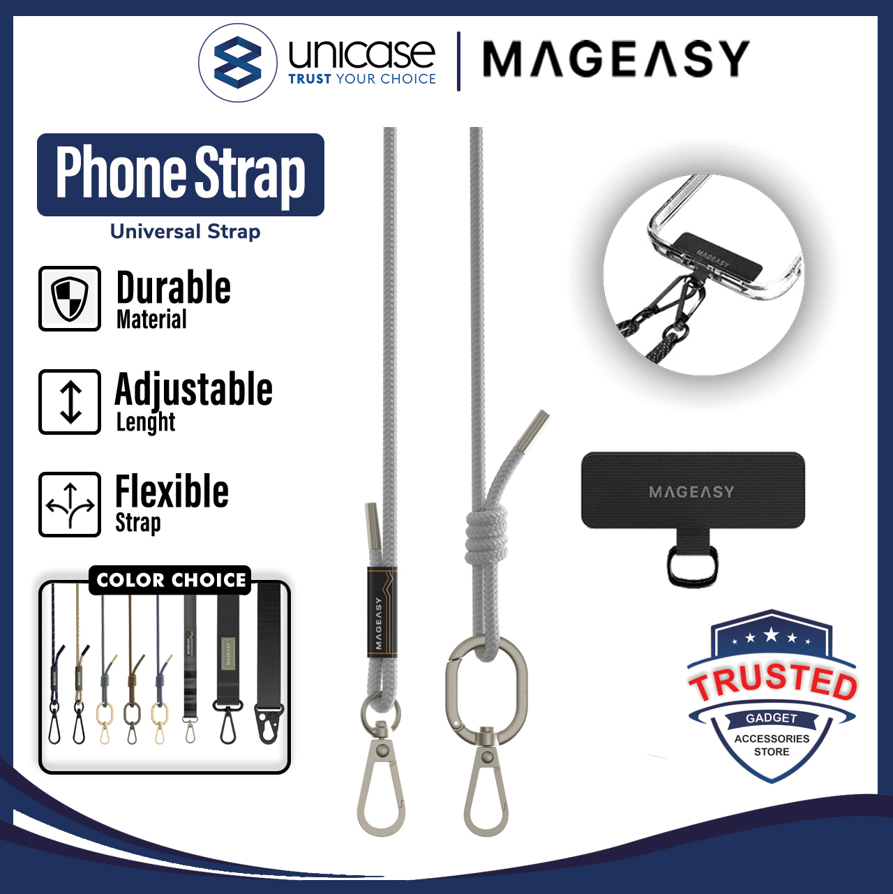 Strap Tali Gantungan HP MagEasy Body Lanyard Handphone ID Card Camera