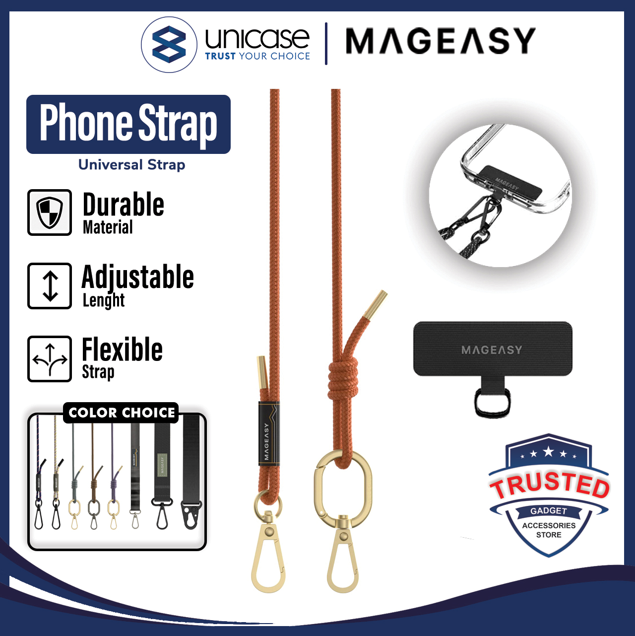 Strap Tali Gantungan HP MagEasy Body Lanyard Handphone ID Card Camera