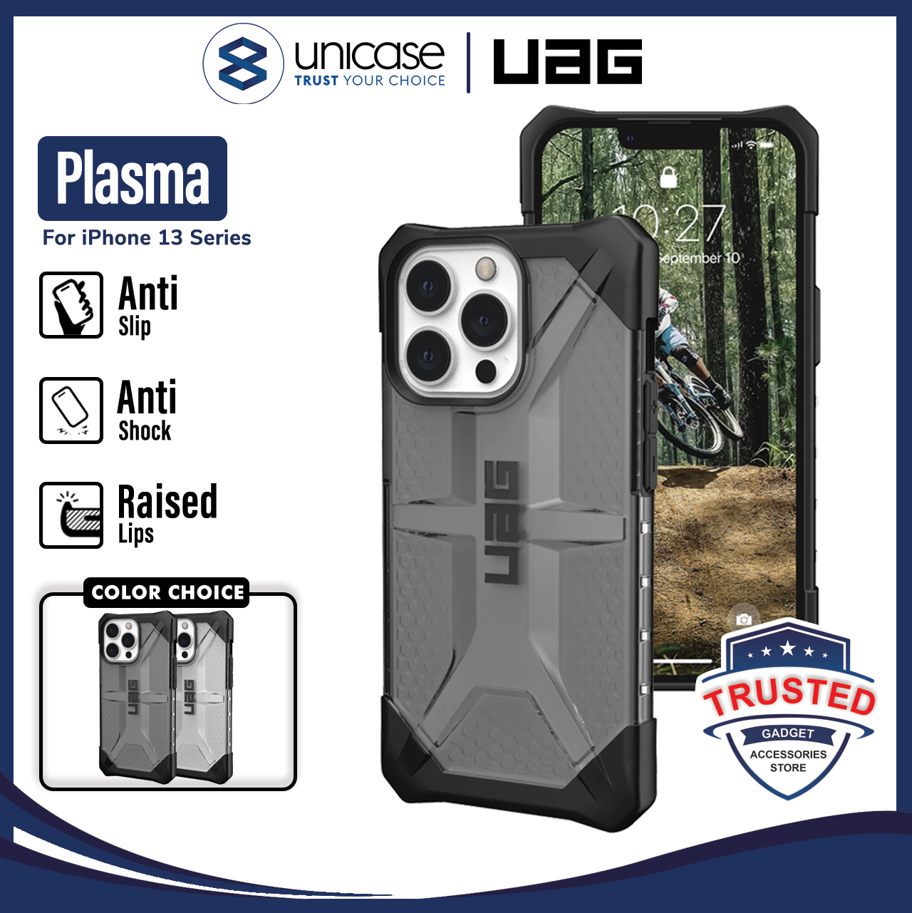 Case iPhone 13 Pro Max Mini UAG Plasma Hybrid Shockproof Clear Casing