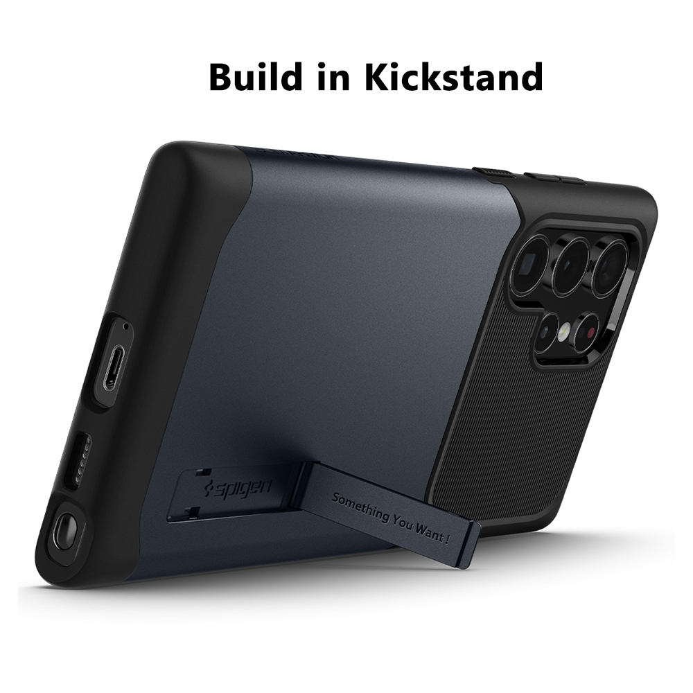 Case Samsung Galaxy S22 Ultra Plus Spigen Slim Armor Stand Casing