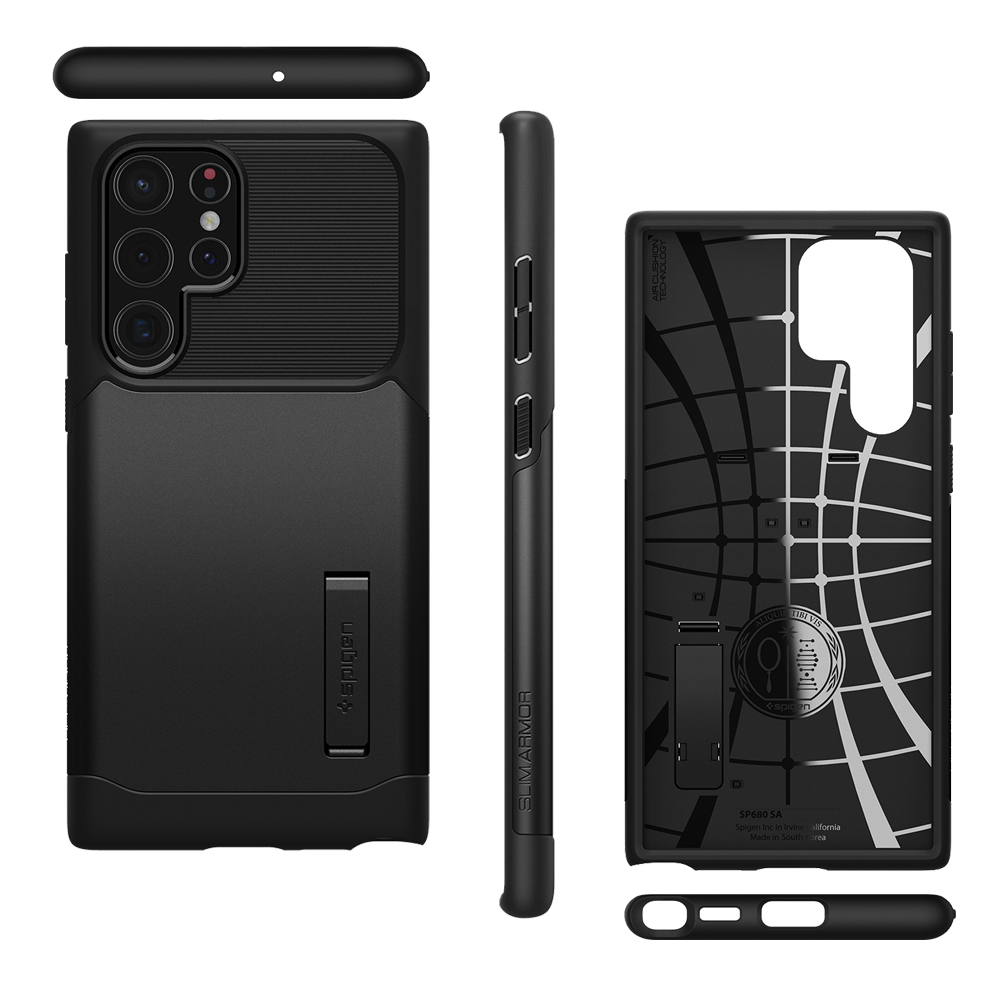 Case Samsung Galaxy S22 Ultra Plus Spigen Slim Armor Stand Casing