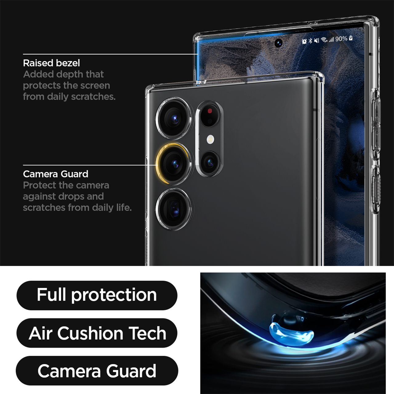 Case Samsung Galaxy S23 Ultra Plus Spigen Crystal Flex Clear Casing