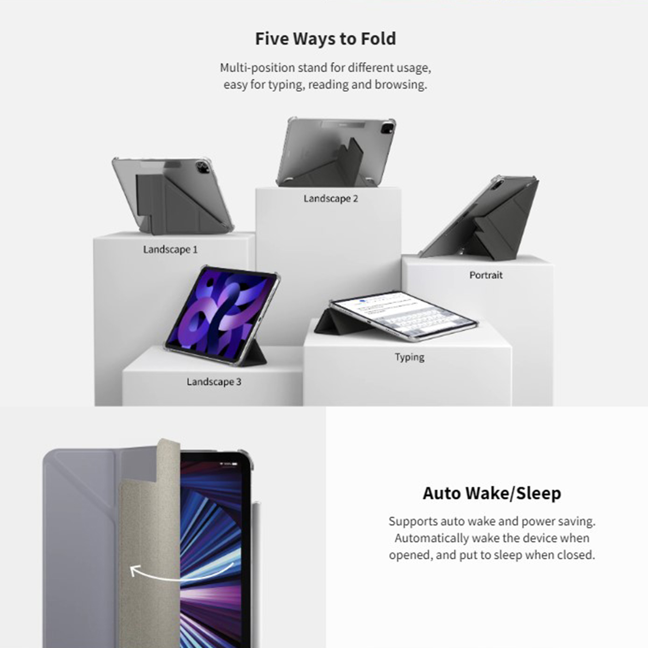 Case iPad Pro 11/Air 5/4 10.9 2022 SwitchEasy Origami Stand Flip Cover