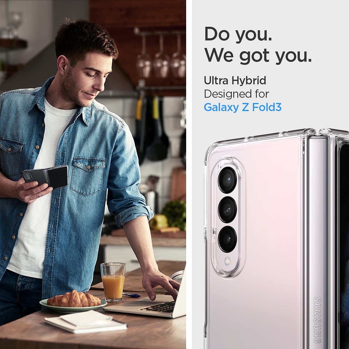 Case Samsung Galaxy Z Fold 3 Spigen Ultra Hybrid Anti Crack Casing