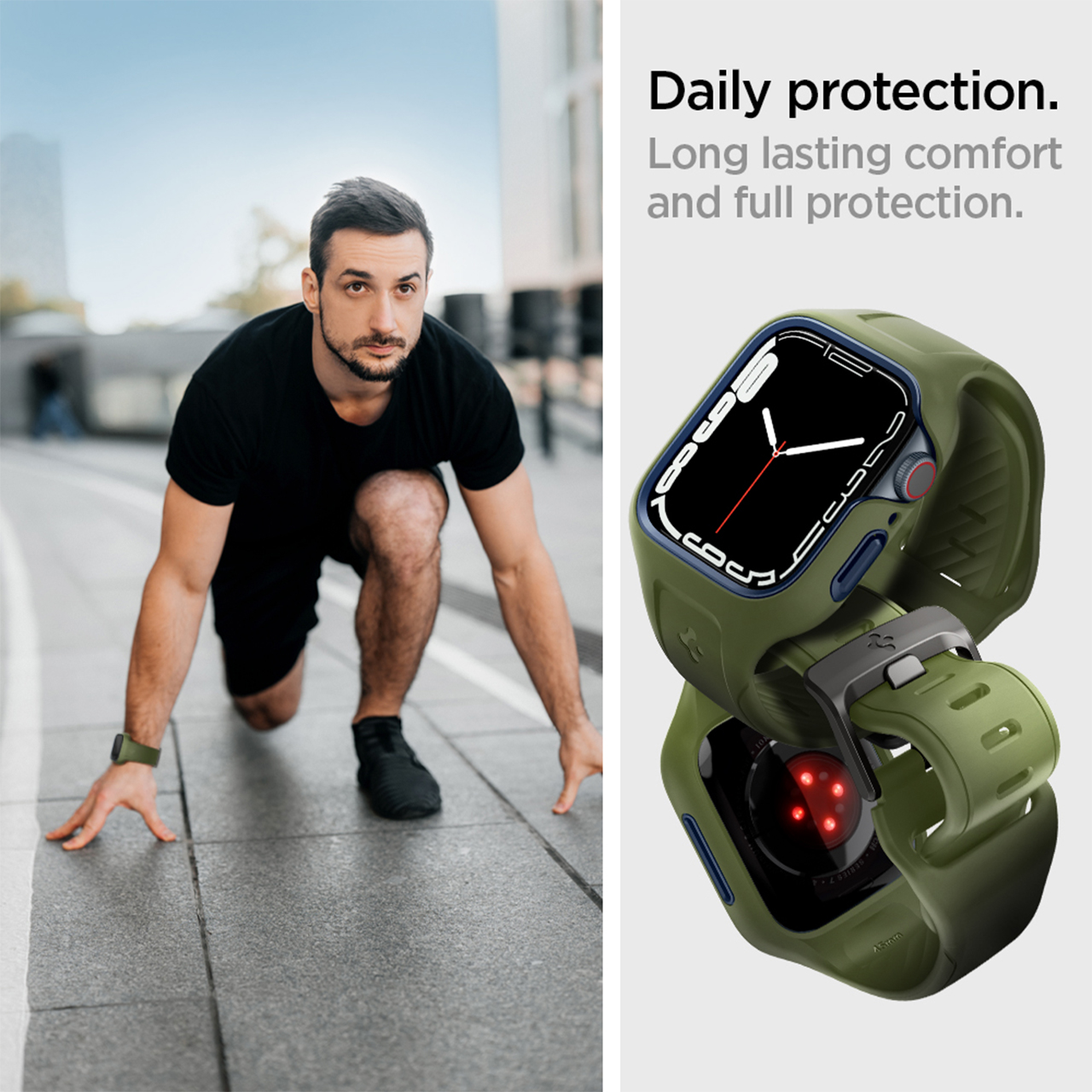 Case Strap Apple Watch 8/7 45mm/41mm Spigen Liquid Air Pro Soft Casing